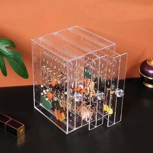 Acrylic Jewelry Storage Box Earring Display Stand
